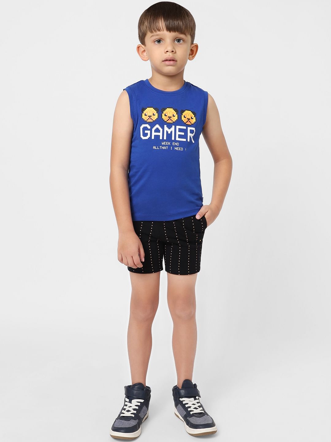 BOYS X PAC-MAN BLACK GAMING PRINT SWEATSHORTS - 4/5Y