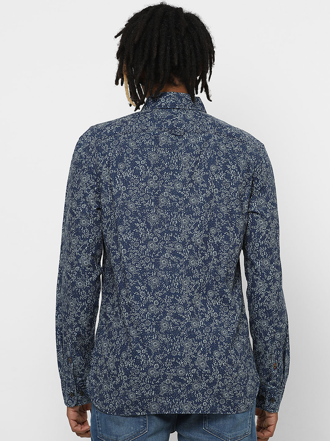 Blue All Over Print Full Sleeves Shirt