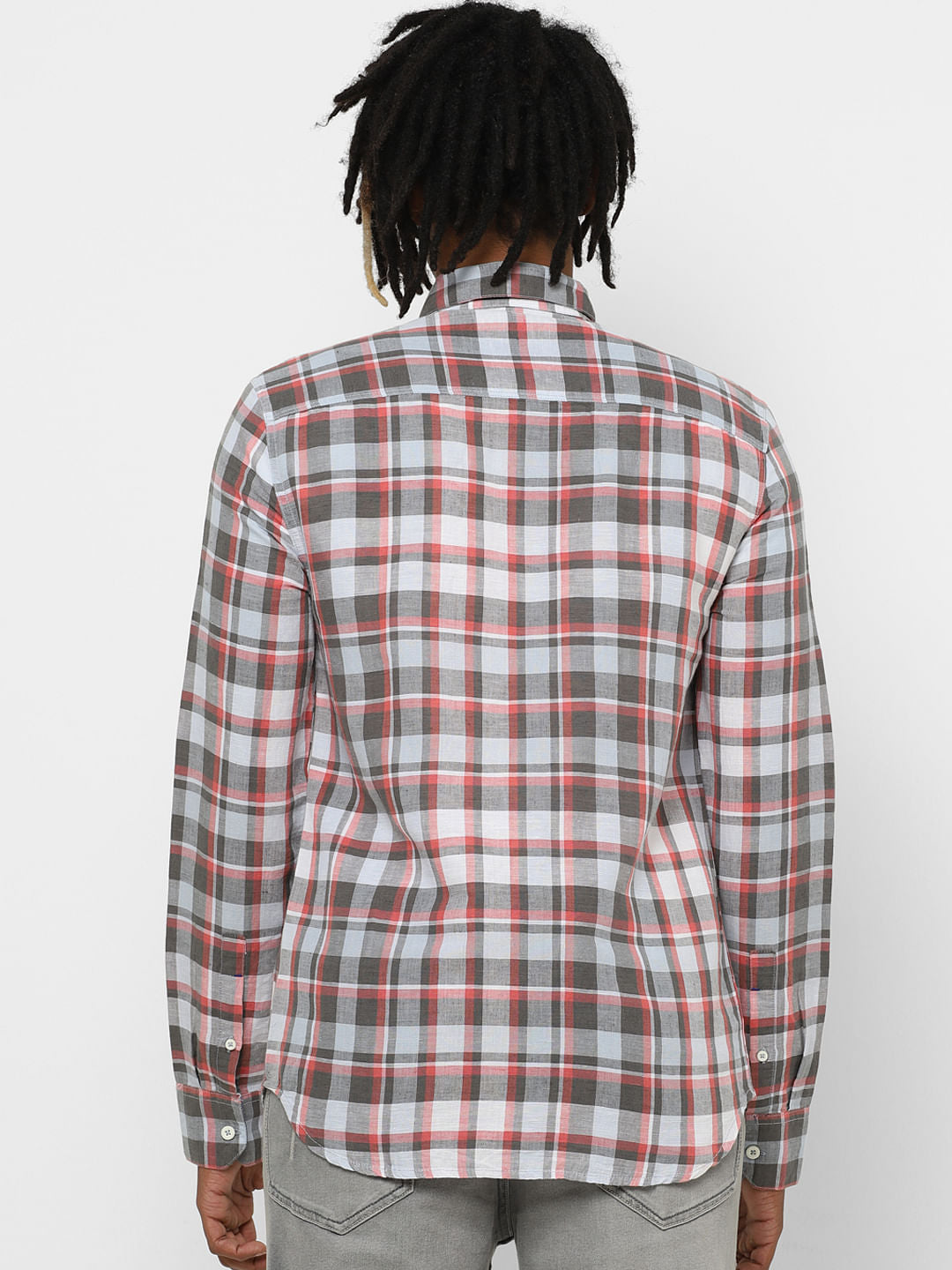 White Check Full Sleeves Shirt