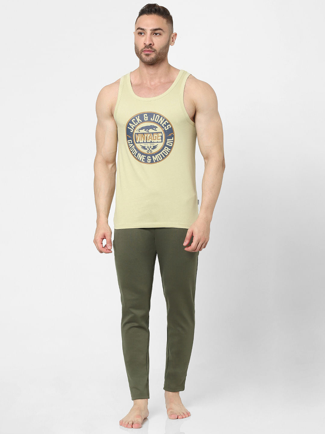 Green Logo Print Vest