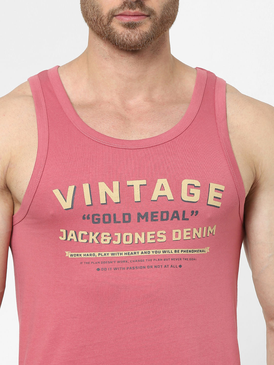 Pink Graphic Logo Print Vest