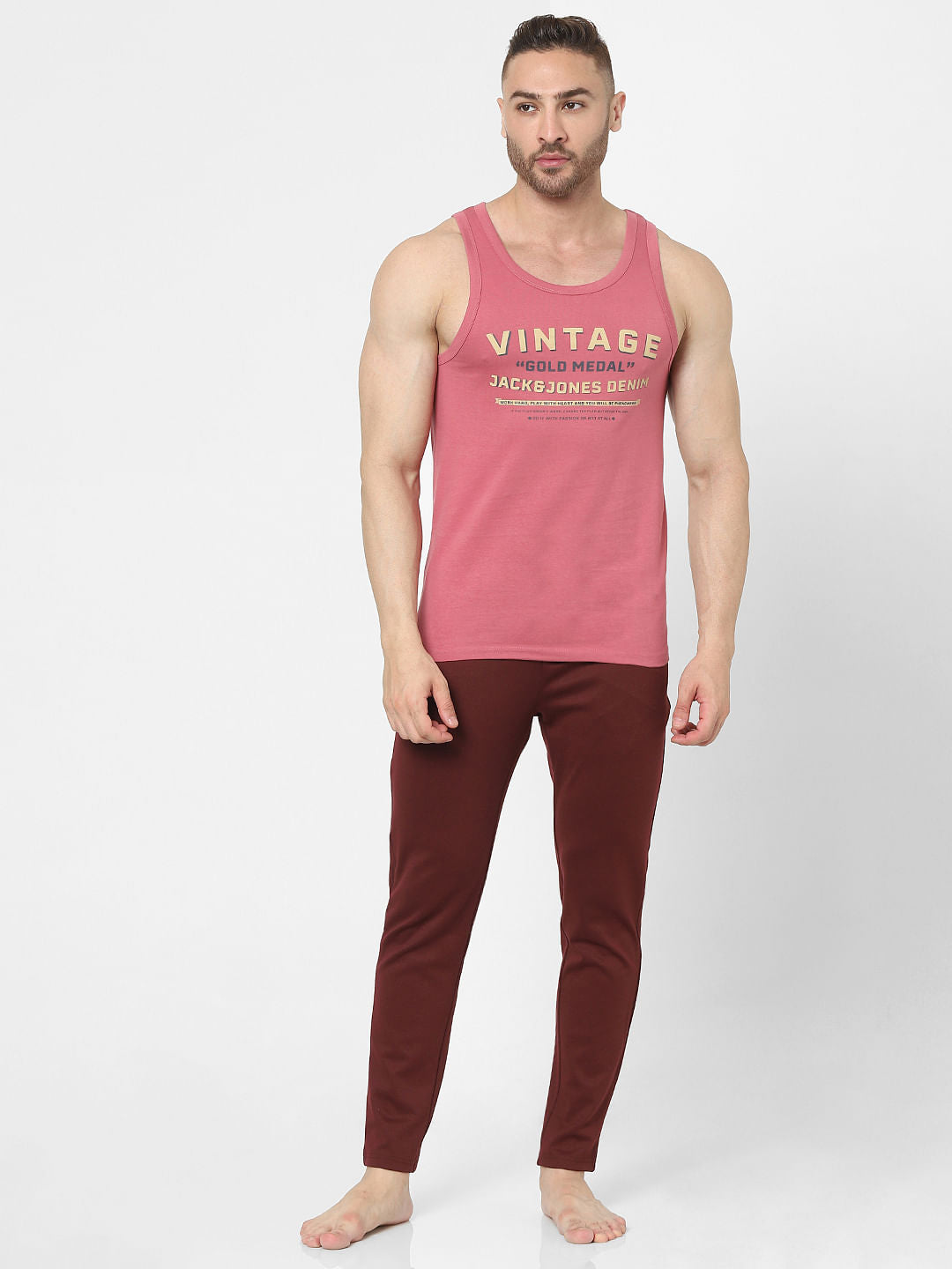 Pink Graphic Logo Print Vest