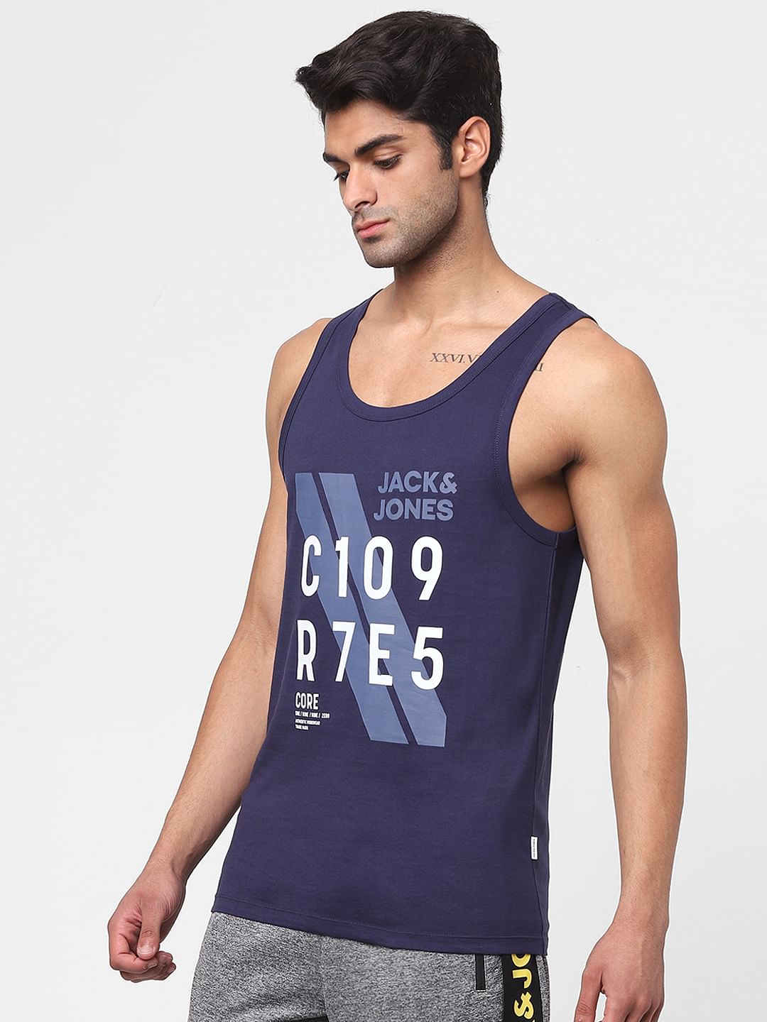 Blue Graphic Print Vest