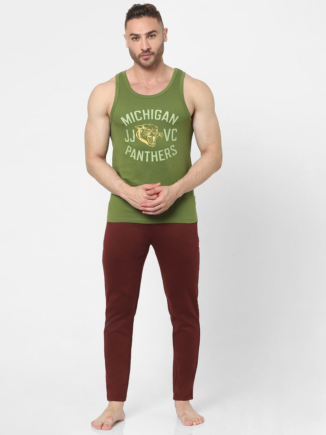 Green Text Print Vest