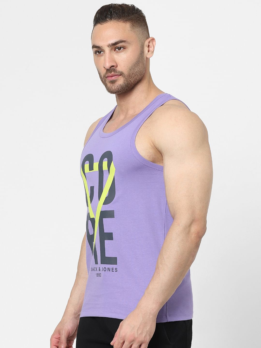 Purple Text Print Vest