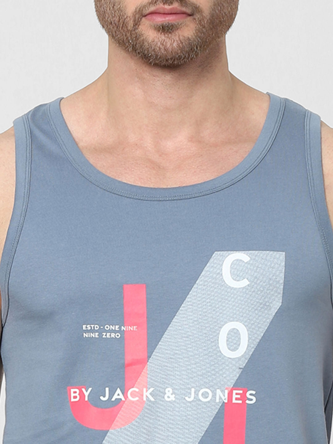 Blue Graphic Print Vest