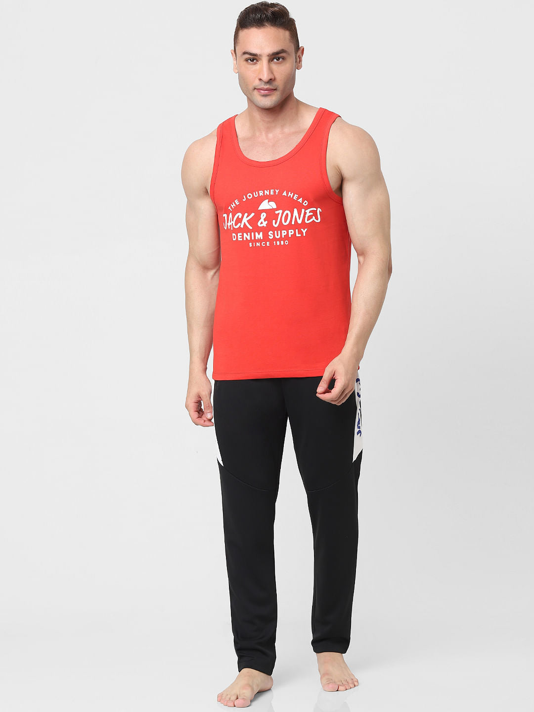 Red Logo Print Vest