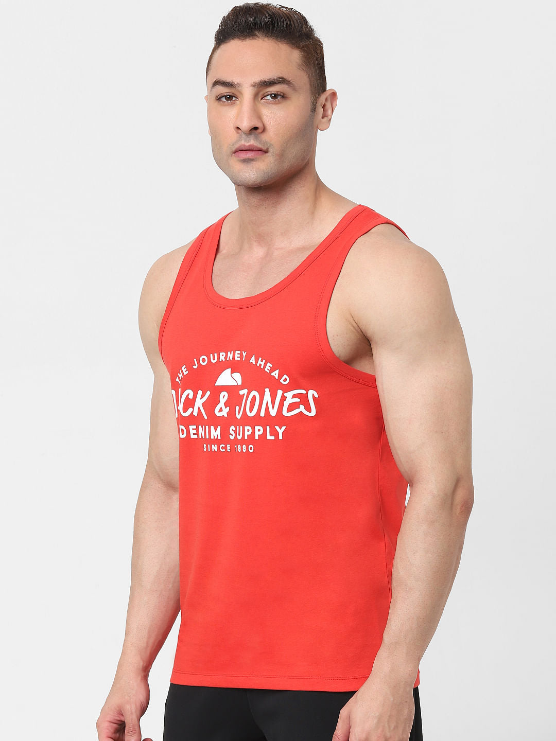 Red Logo Print Vest