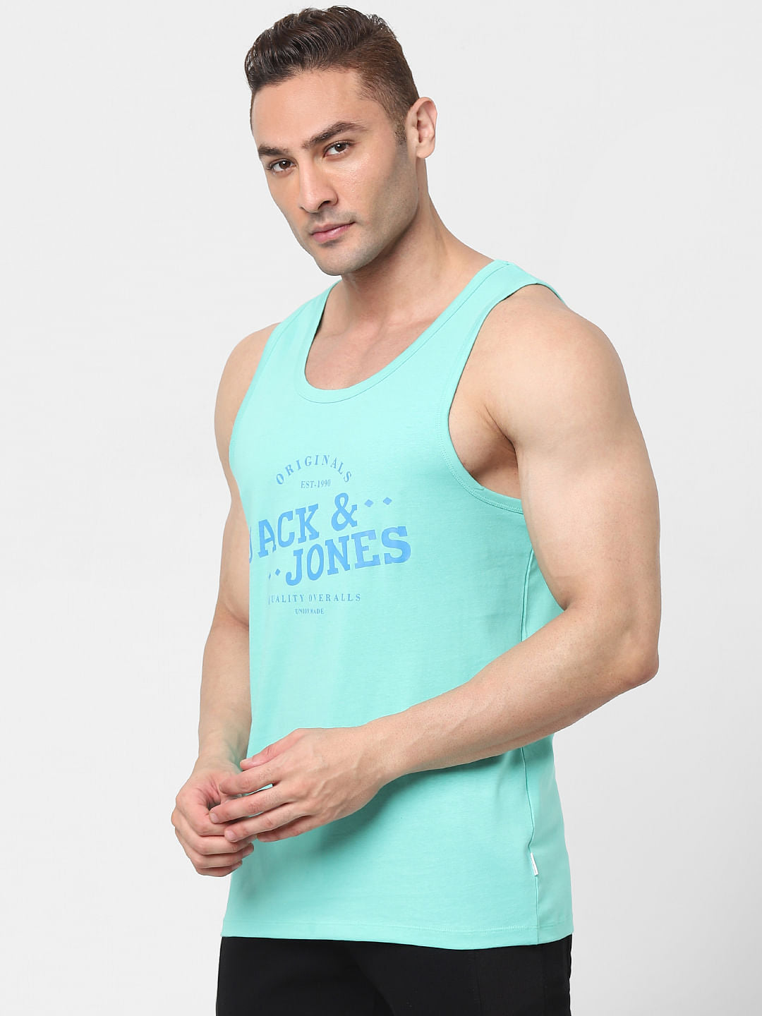 Blue Logo Print Vest