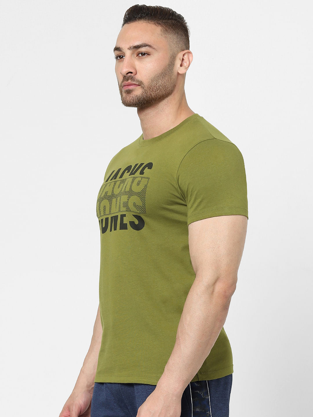 Green Logo Print Crew Neck T-shirt