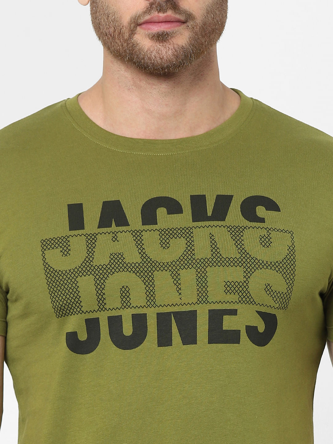 Green Logo Print Crew Neck T-shirt