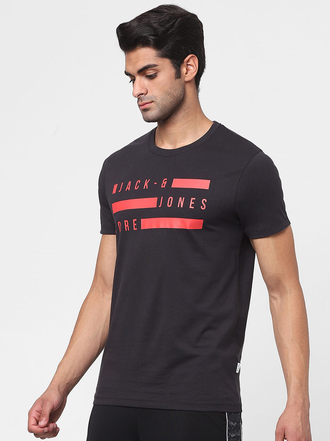 Black Graphic Crew Neck T-shirt