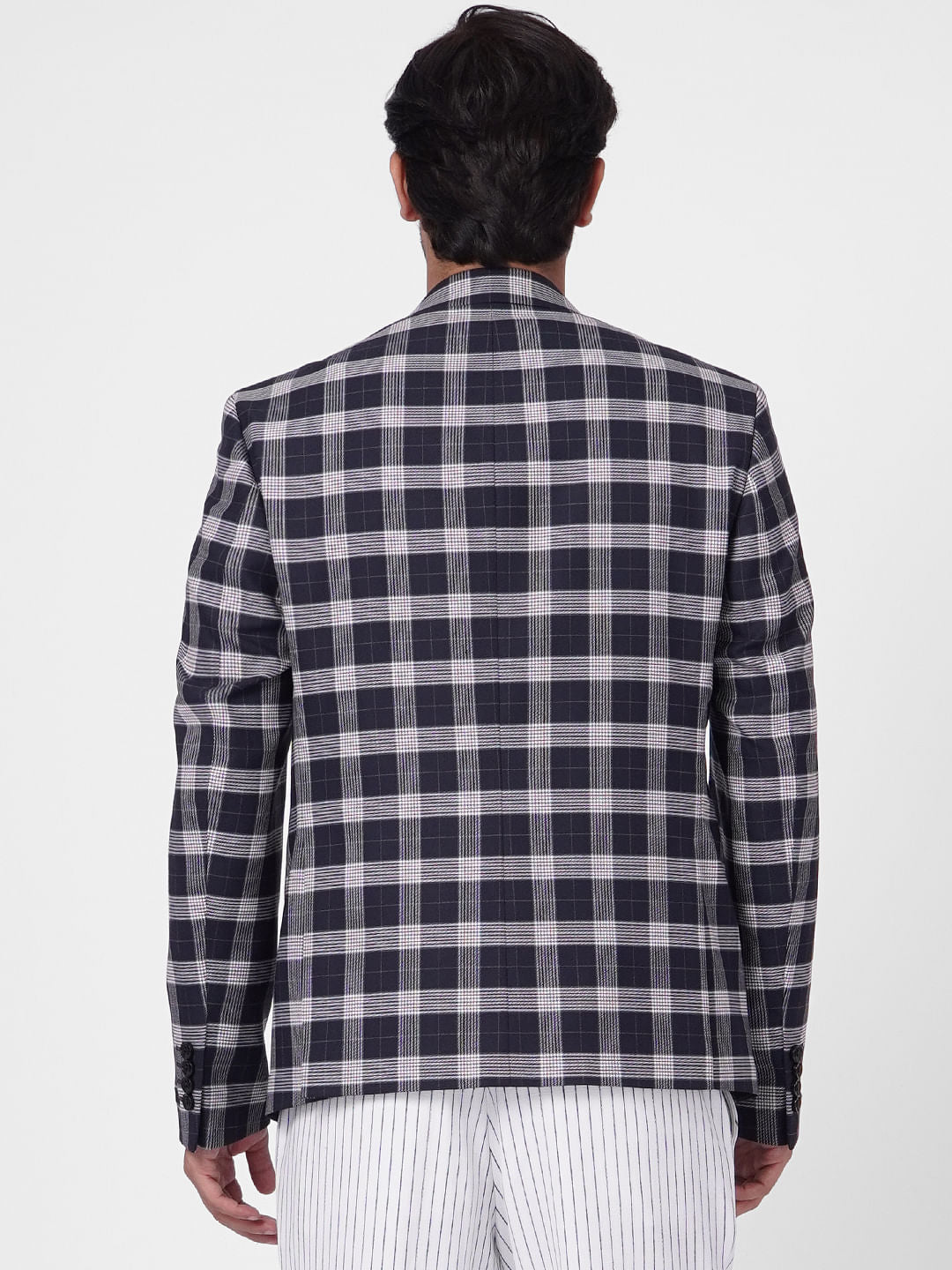 Navy Blue Check Blazer