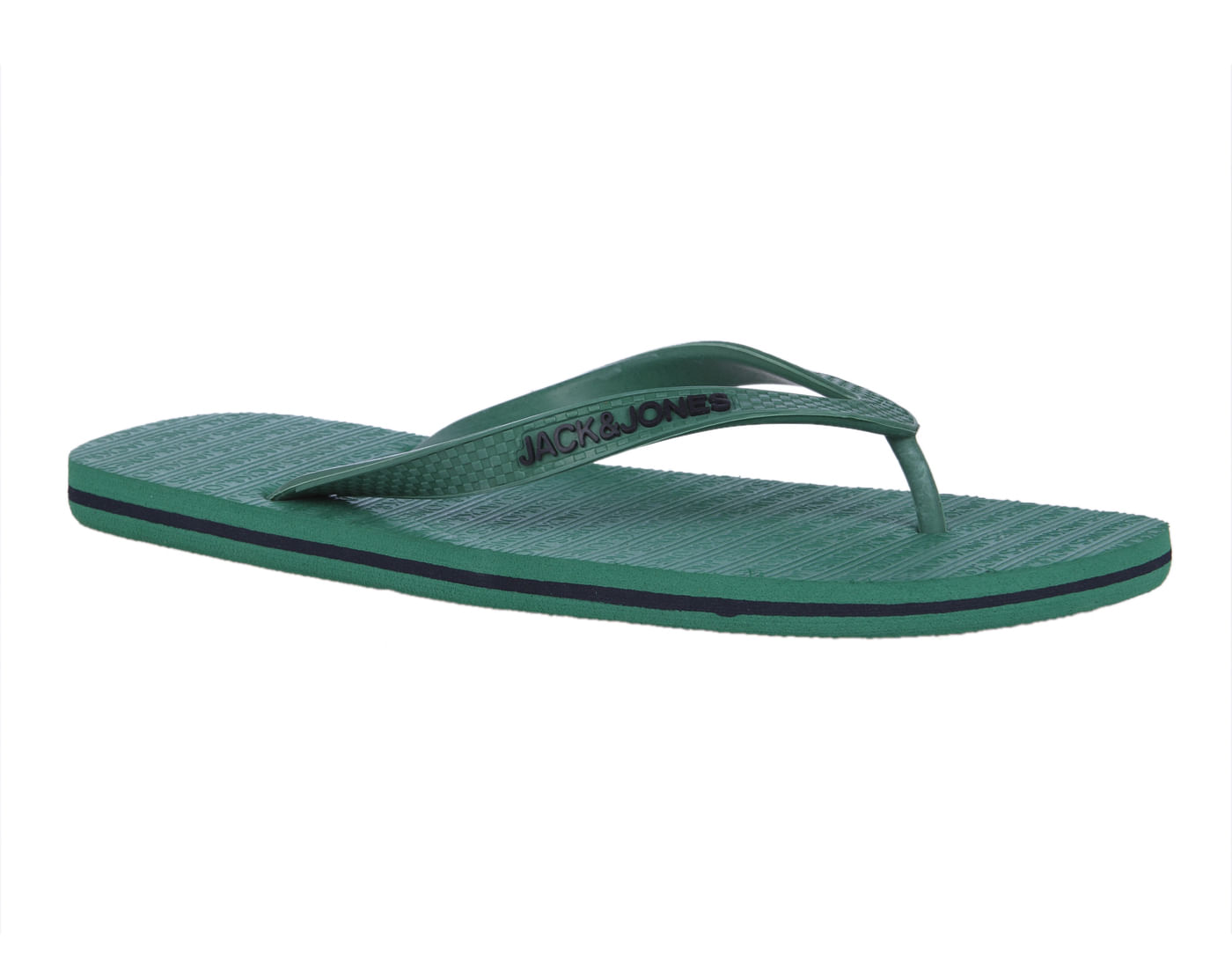 Green Logo Print Flip Flops