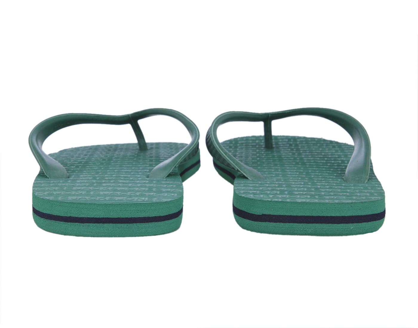 Green Logo Print Flip Flops