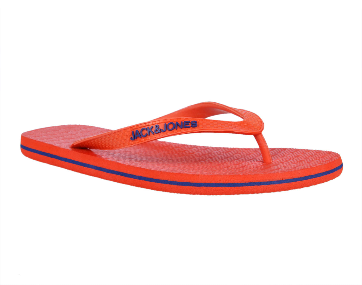 Orange Logo Print Flip Flops