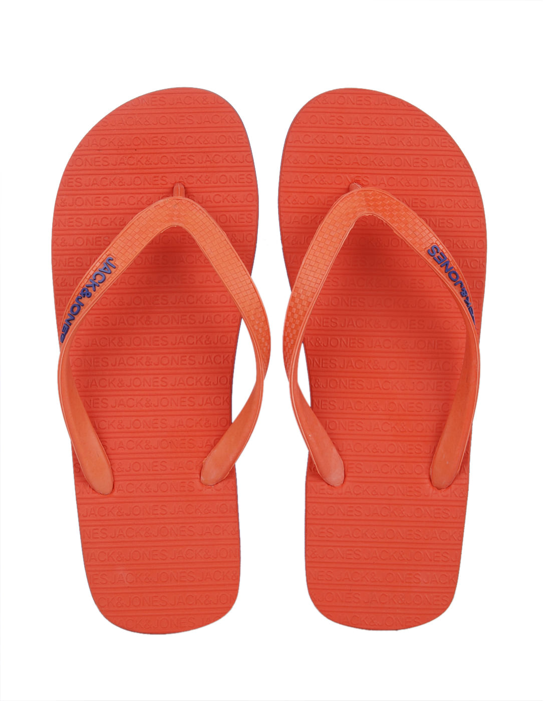 Orange Logo Print Flip Flops