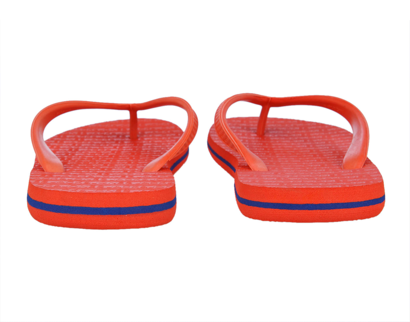 Orange Logo Print Flip Flops