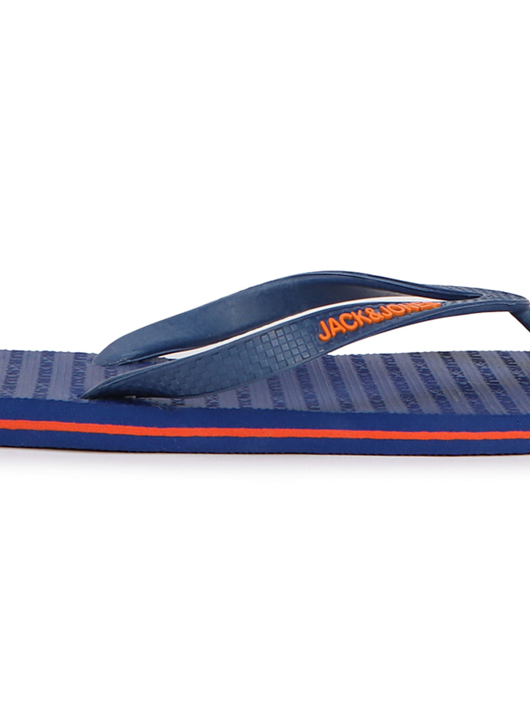 Blue Logo Print Flip Flops