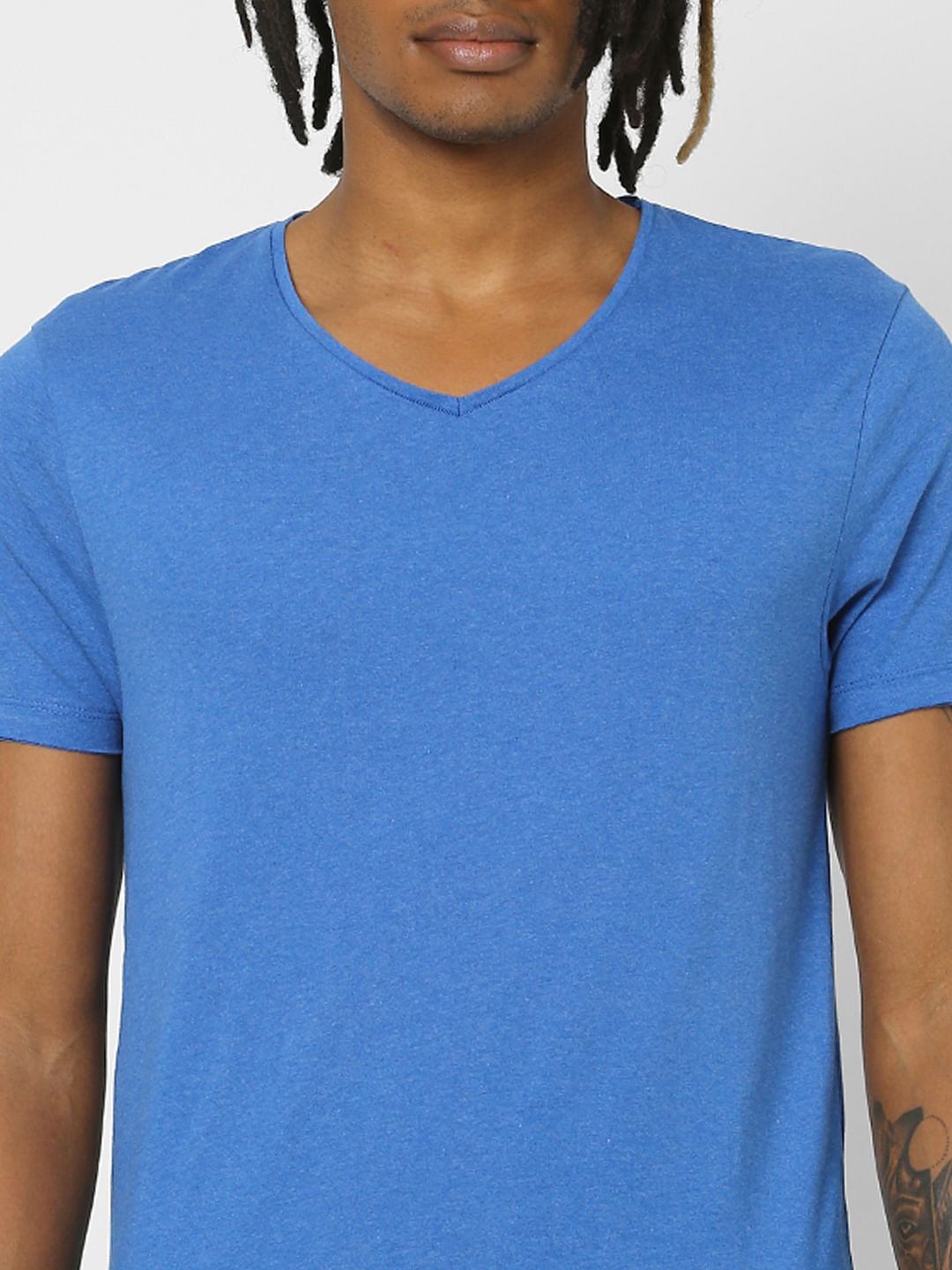 Blue & Black V Neck T-shirt - Pack of 2