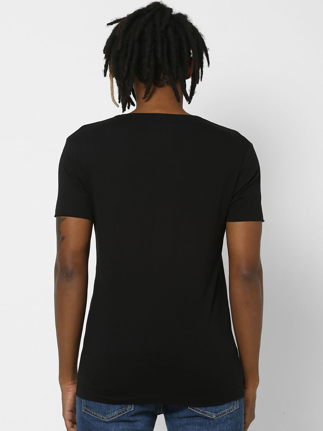 Blue & Black V Neck T-shirt - Pack of 2