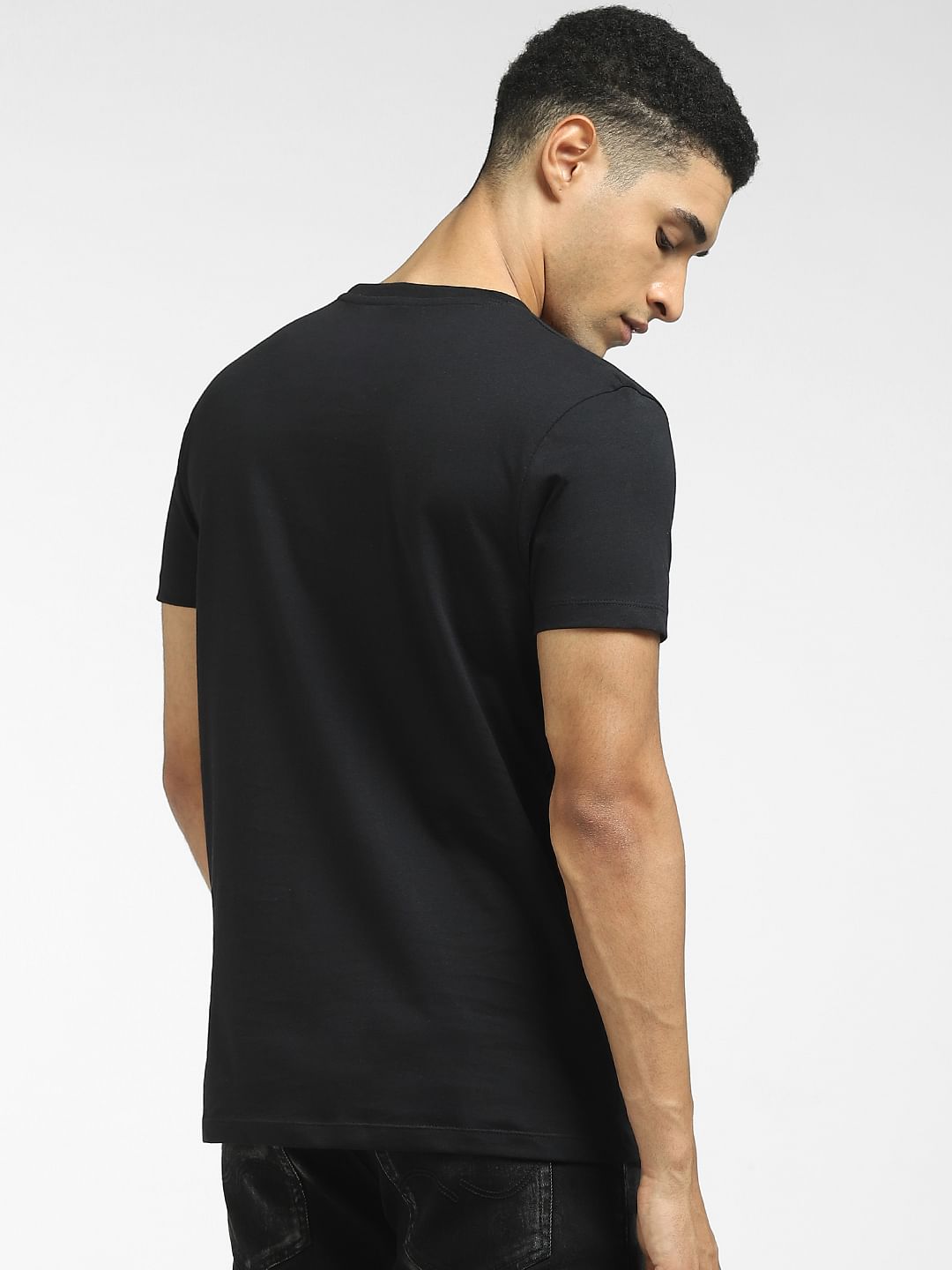 Black Embellished Crew Neck T-shirt