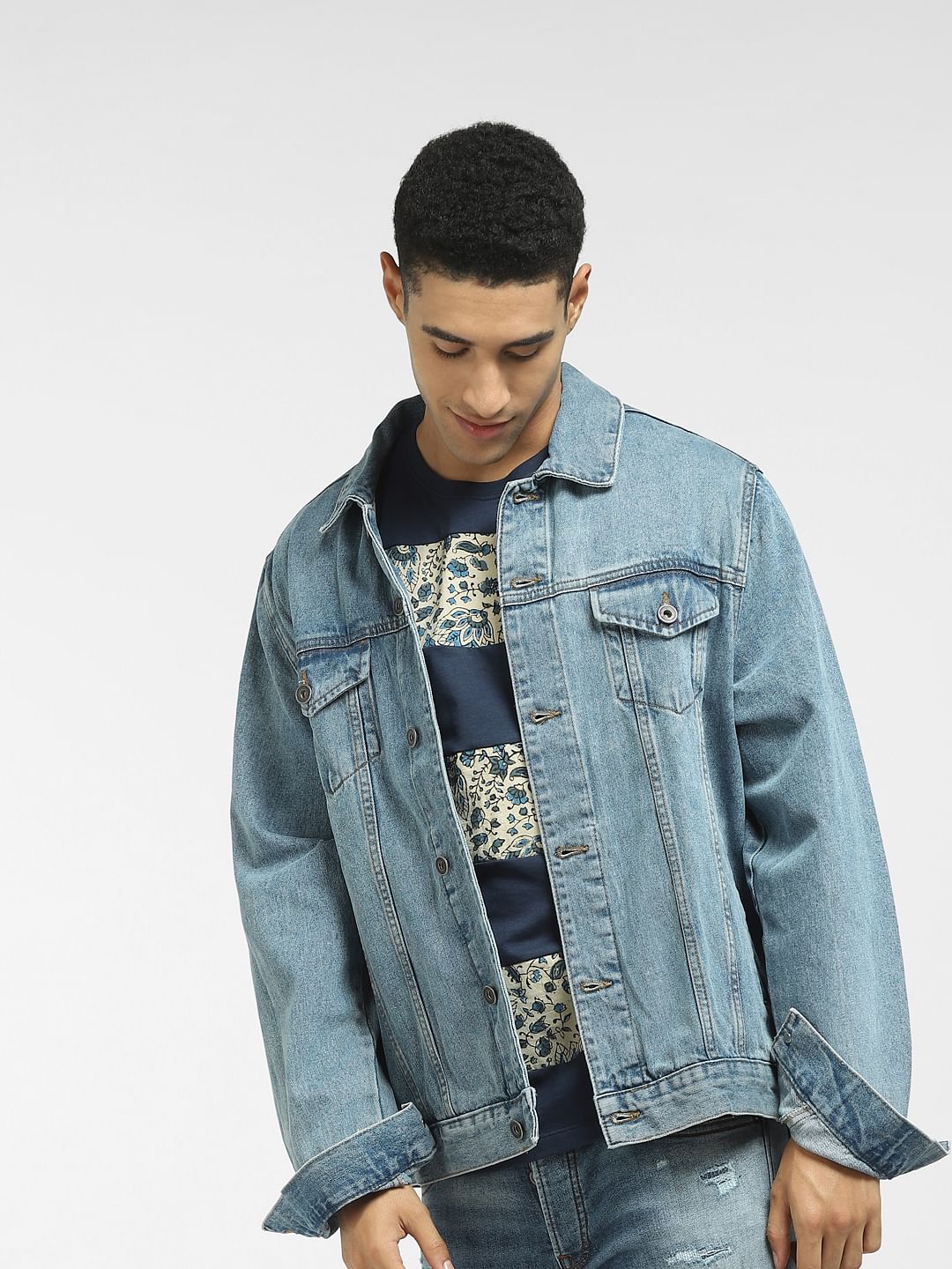 Blue Graphic Print Crew Neck T-shirt