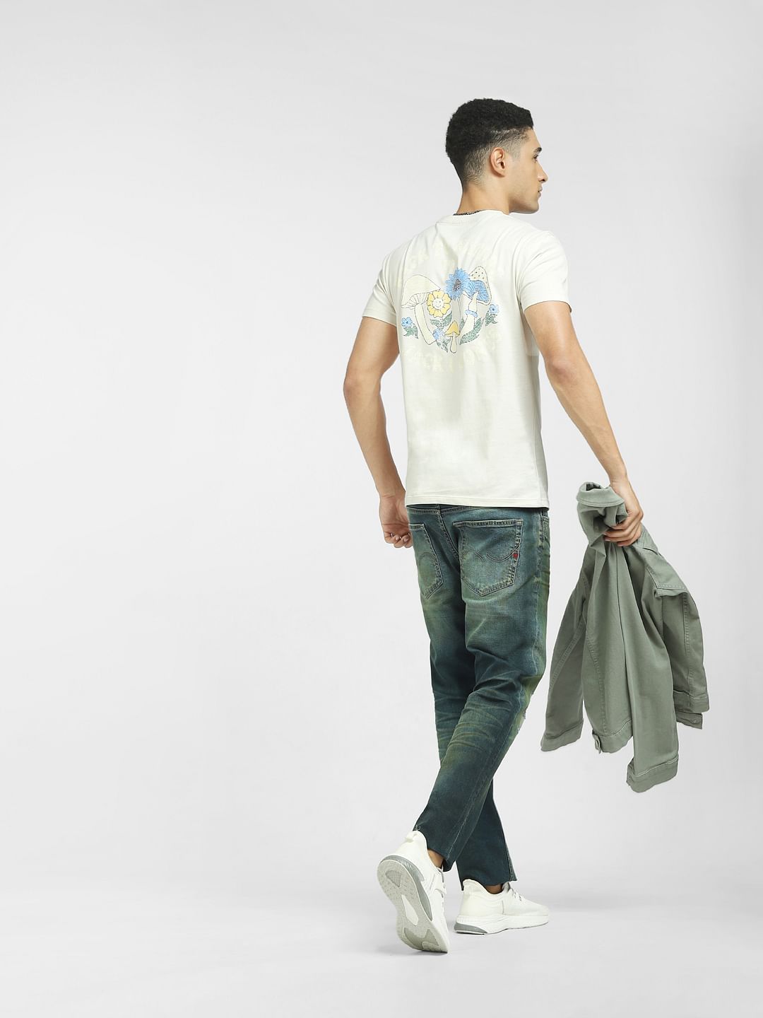 Off-White Graphic Print Crew Neck T-shirt - S