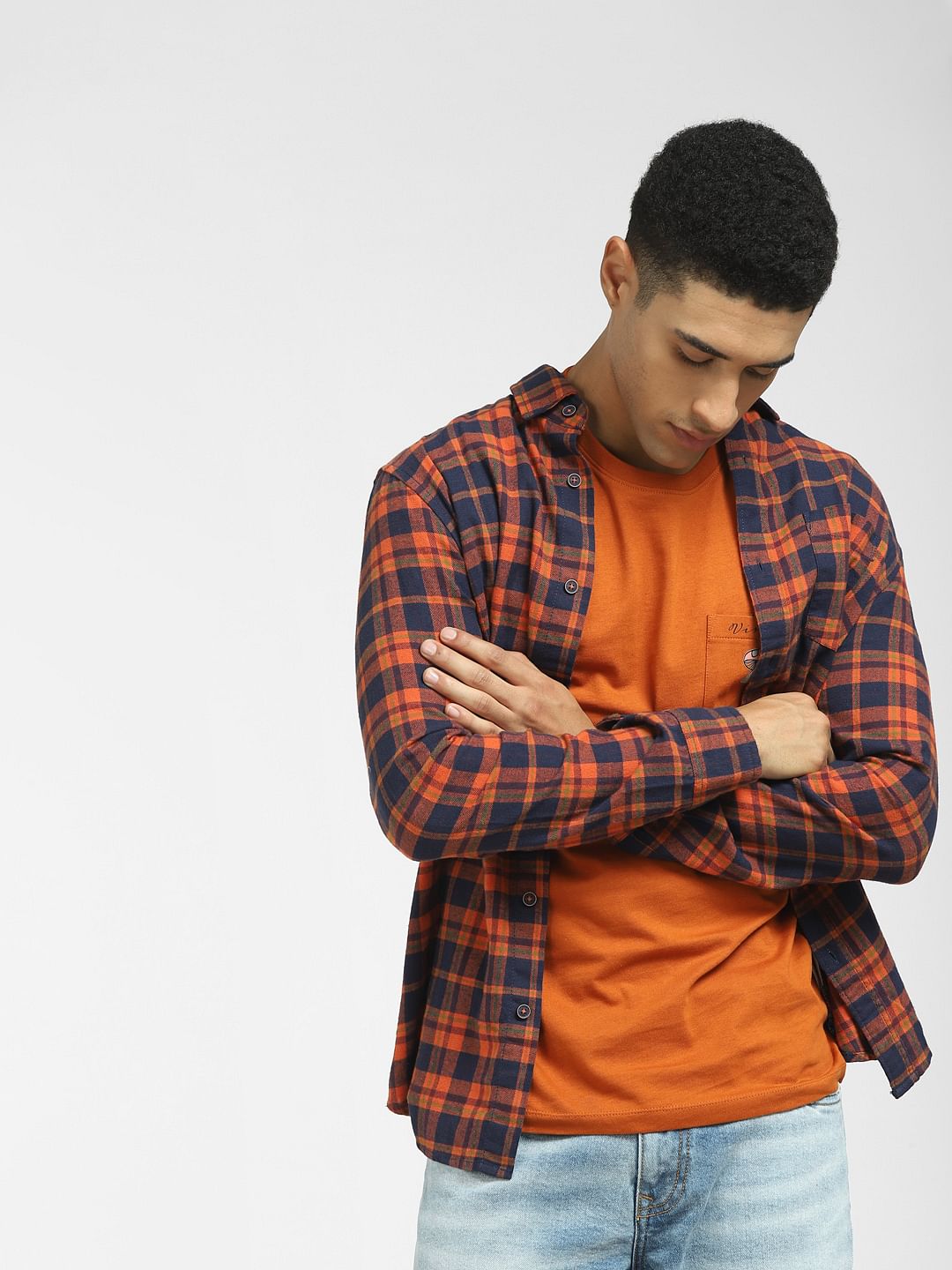 Orange Crew Neck T-shirt - S