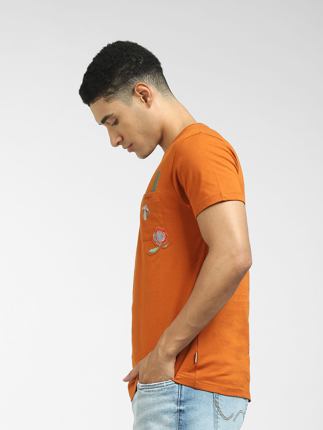 Orange Crew Neck T-shirt