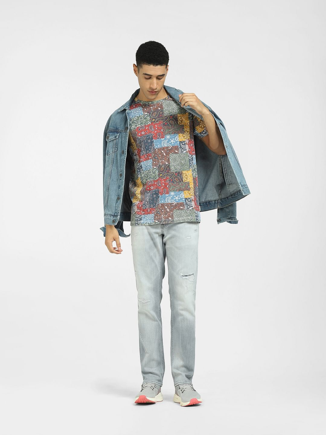 Multi-Colour Graphic Print Crew Neck T-shirt - S