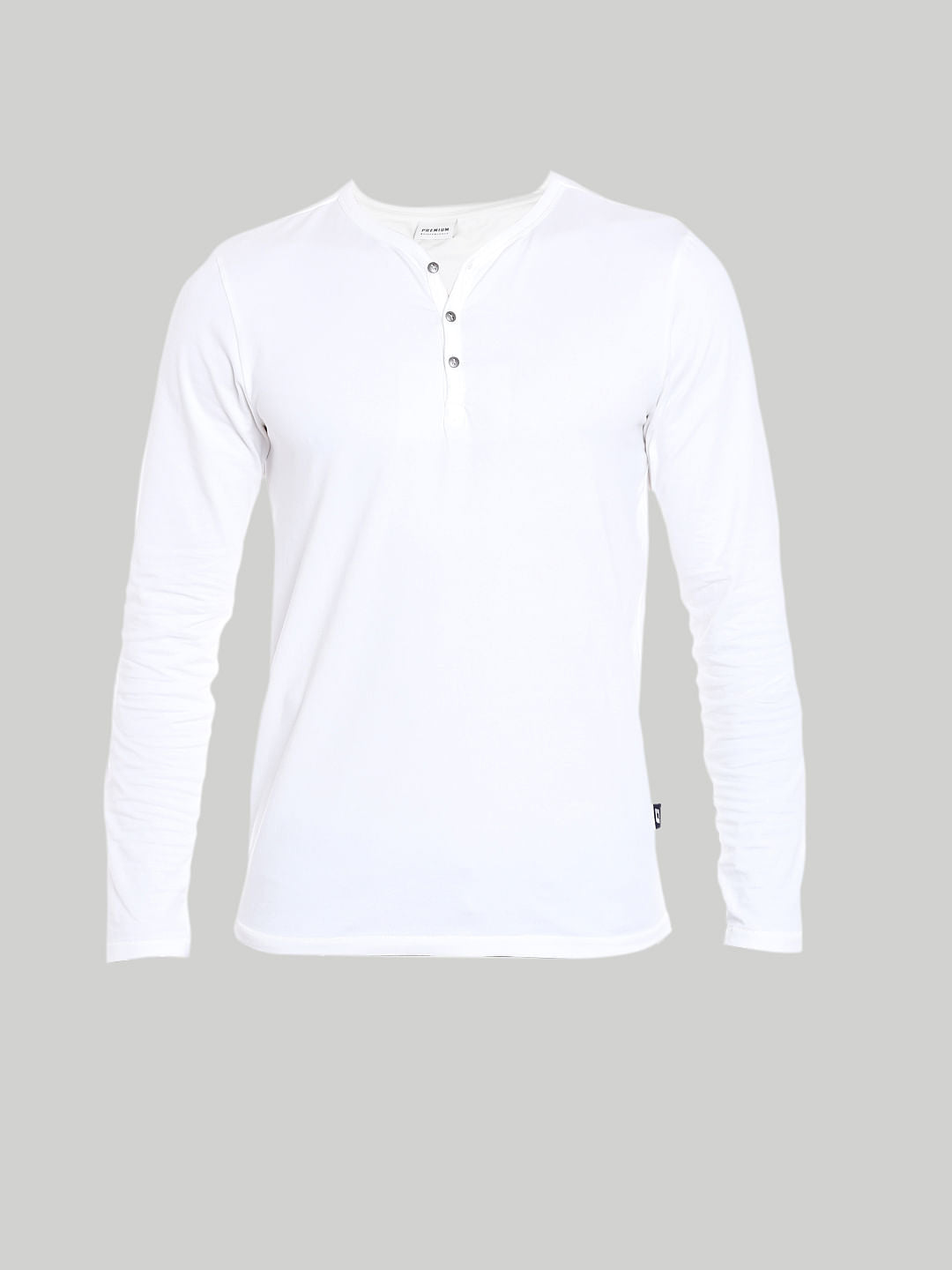 White Henley Neck T-shirt