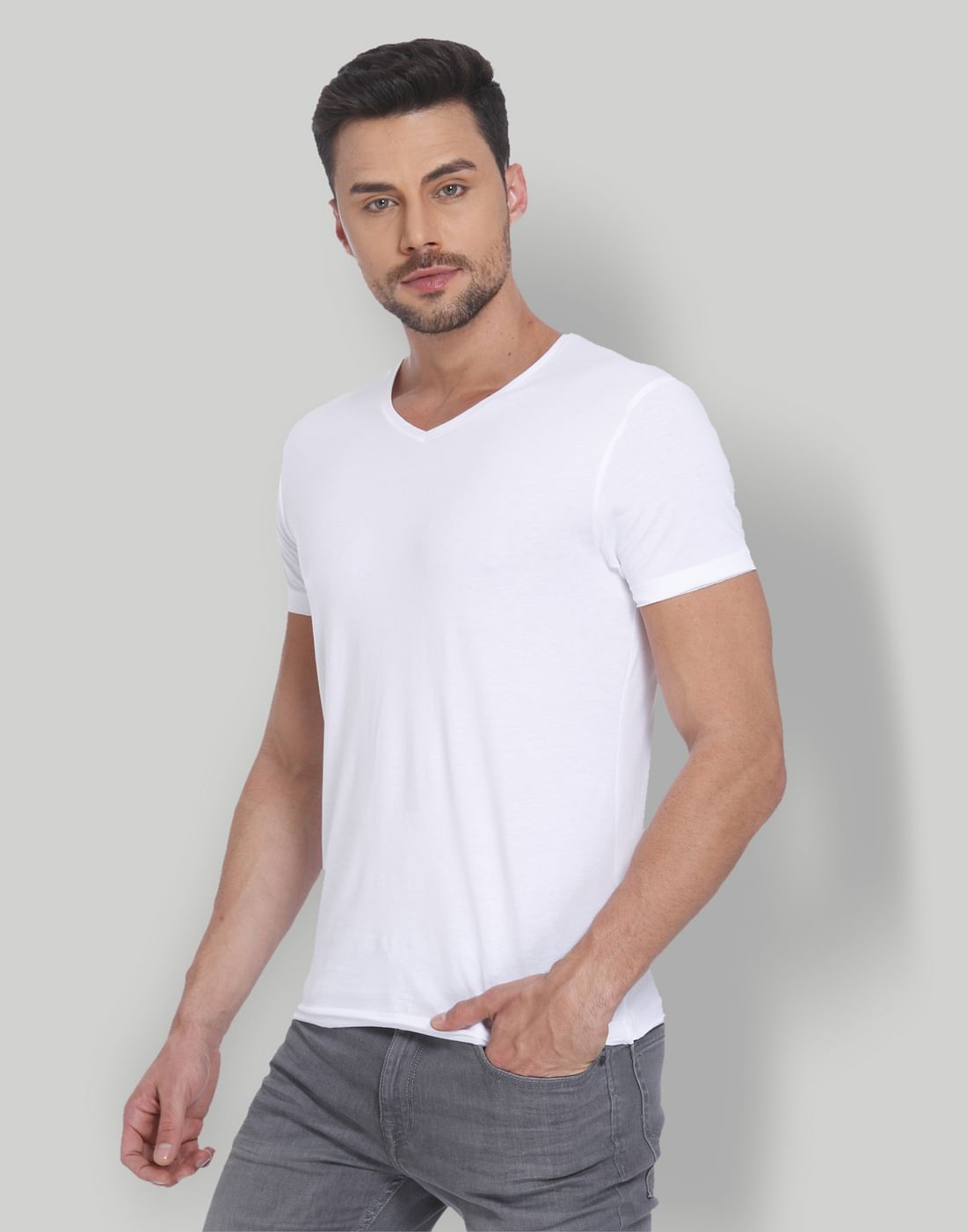 White V Neck T-shirt