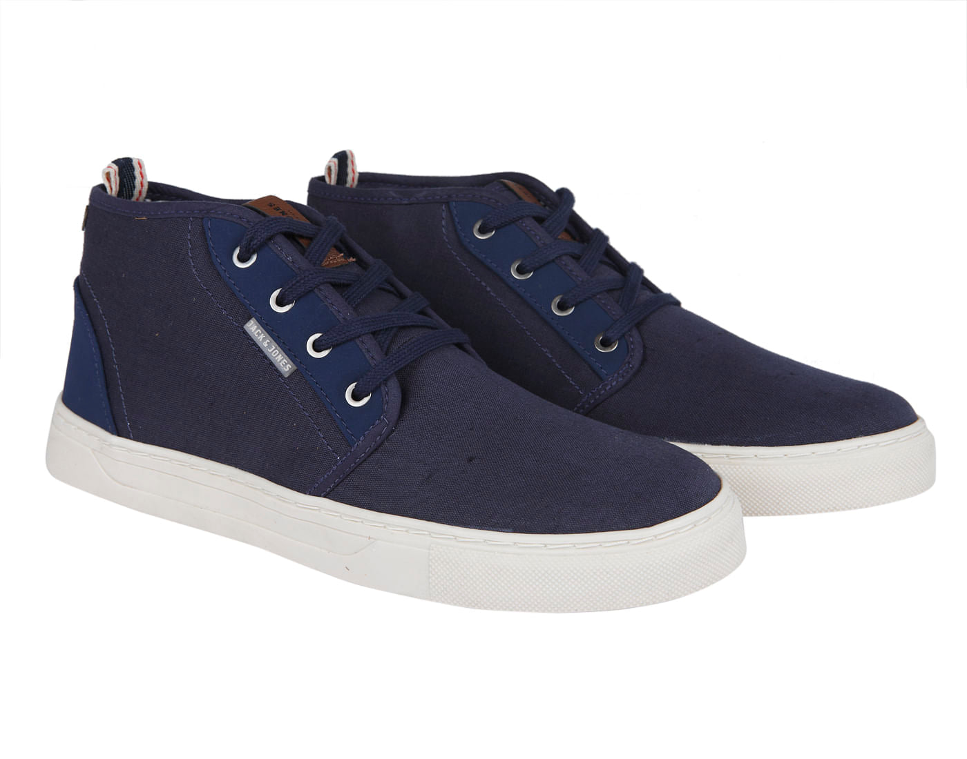 Dark Blue Colour Blocked High Top Sneakers