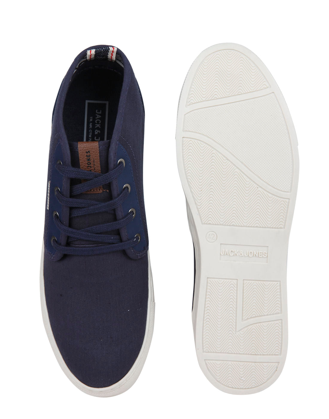 Dark Blue Colour Blocked High Top Sneakers