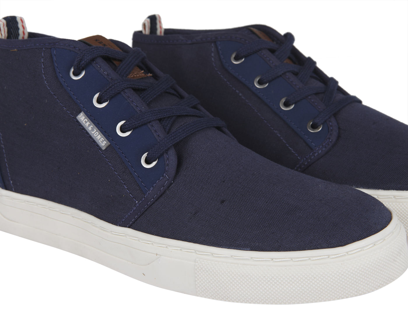 Dark Blue Colour Blocked High Top Sneakers