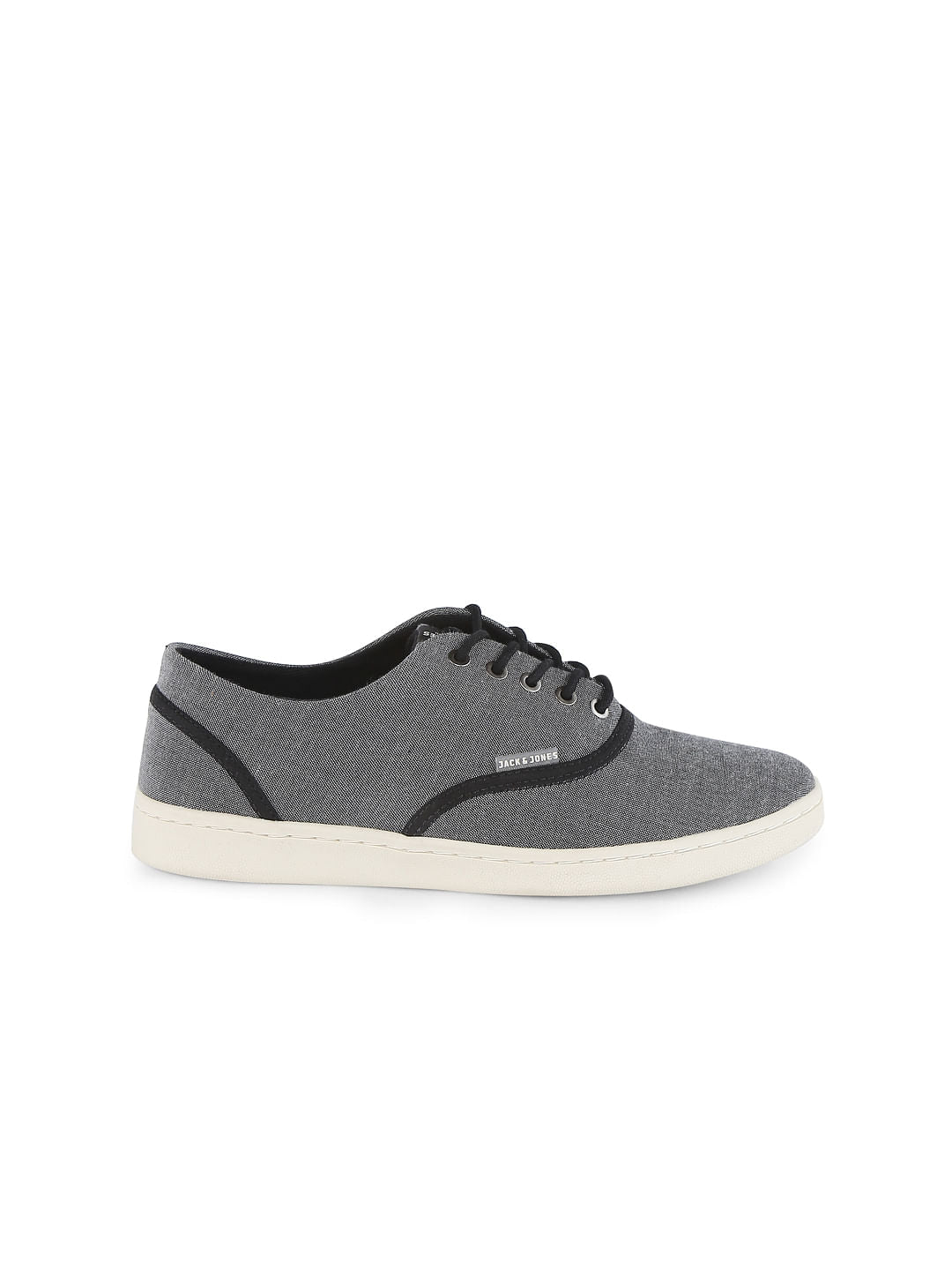 Charcoal Grey Canvas Lace Up Sneakers