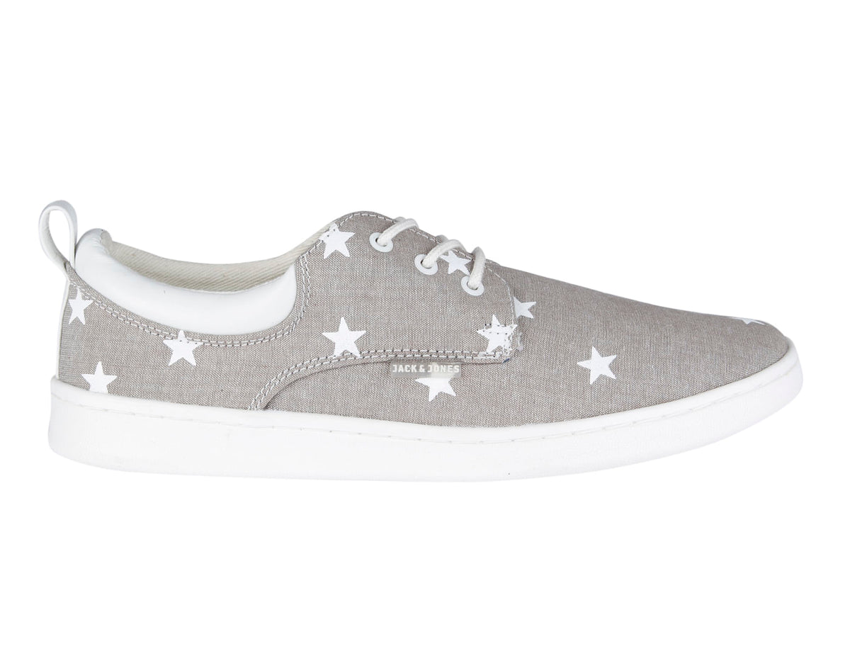 Grey Star Print Sneakers - 6