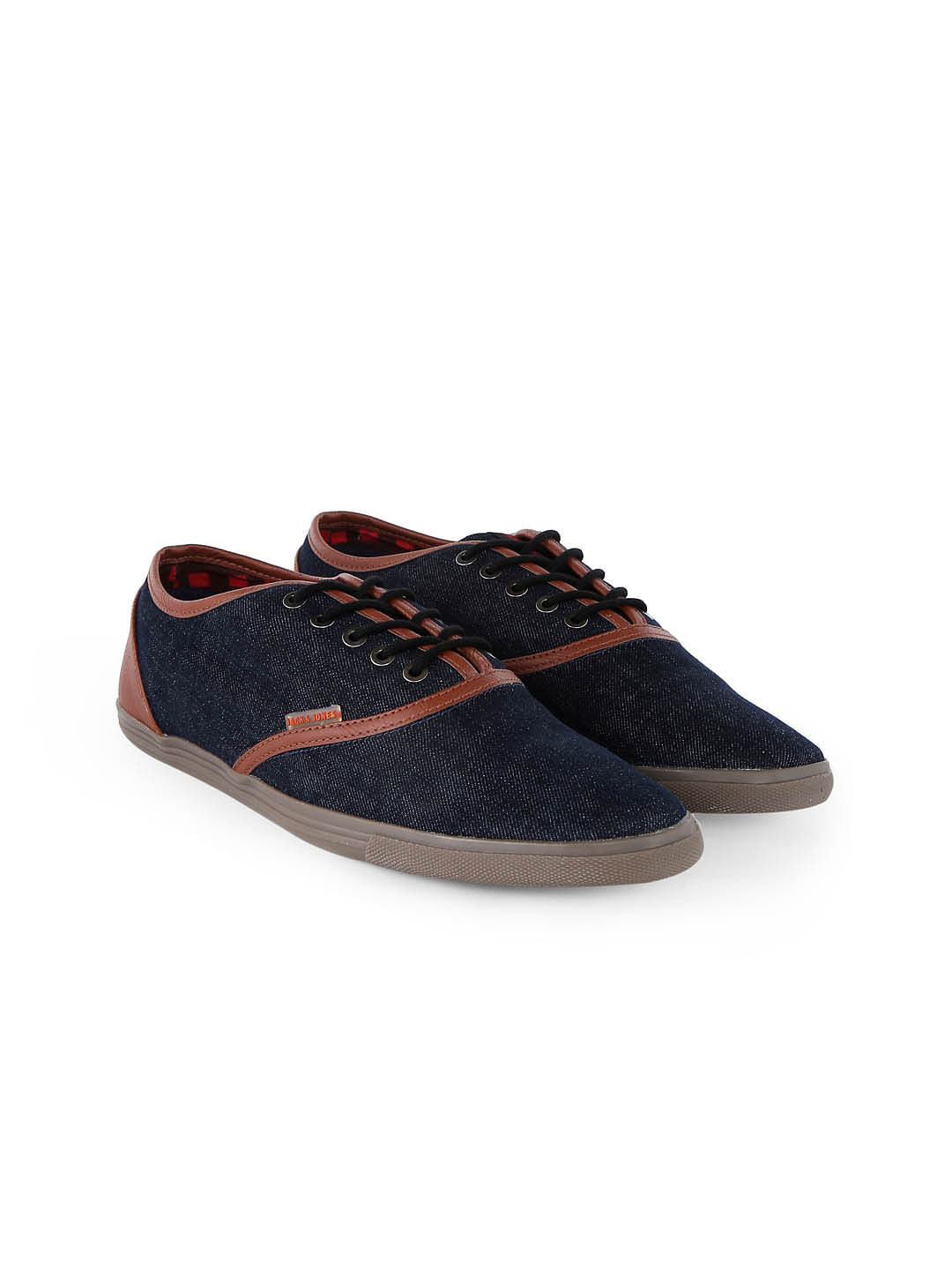 Blue Denim Canvas Lace Up Sneakers