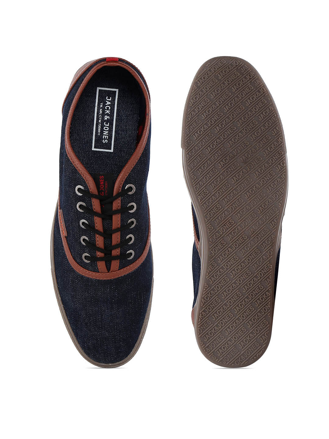 Blue Denim Canvas Lace Up Sneakers