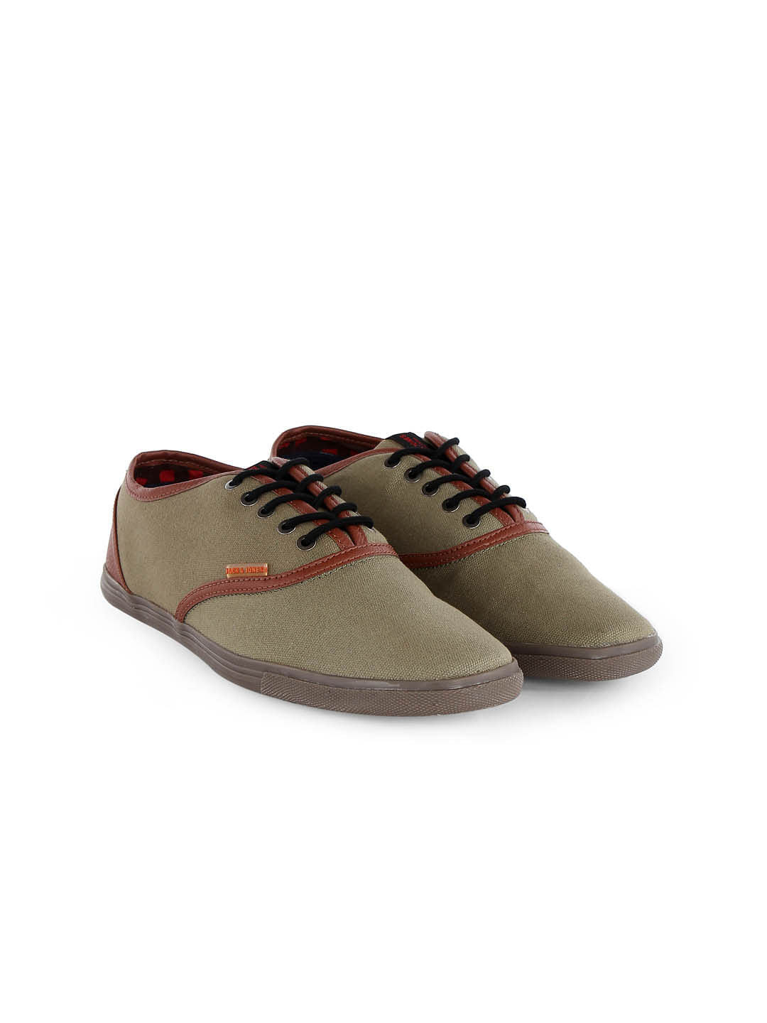 Moss Green Canvas Lace Up Sneakers