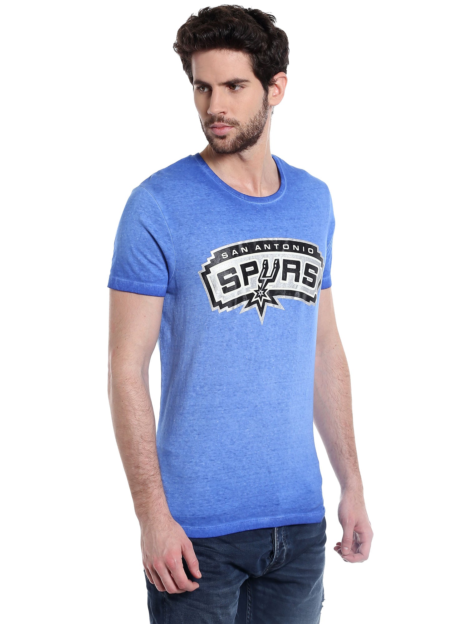 San Antonio Spurs Blue Crew Neck Nba T-Shirt