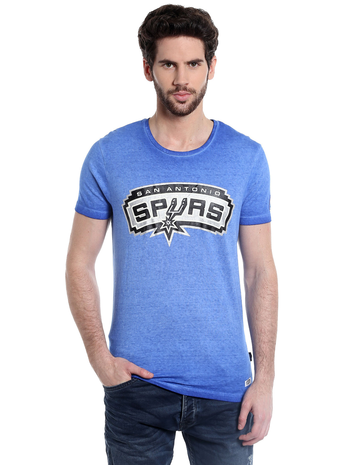 San Antonio Spurs Blue Crew Neck Nba T-Shirt - S