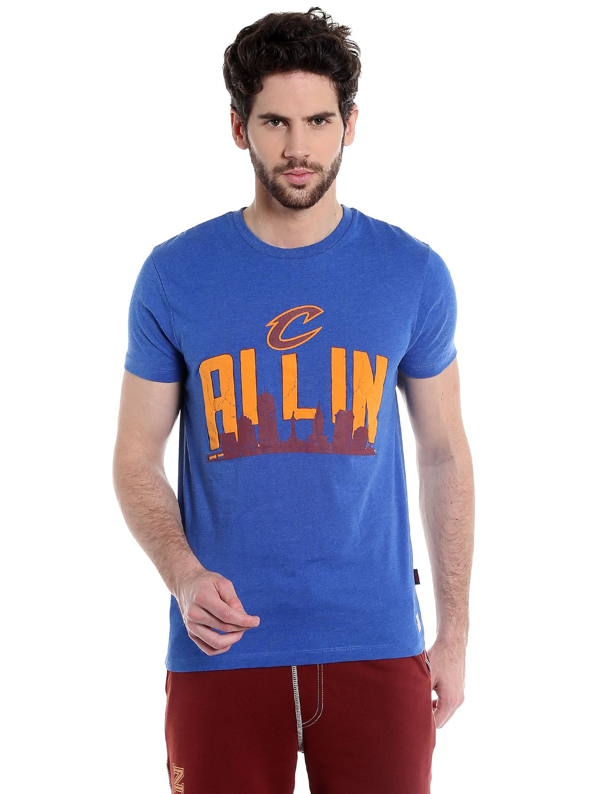 Cleveland Cavaliers Blue Graphic Print Crew Neck Nba T-Shirt - S