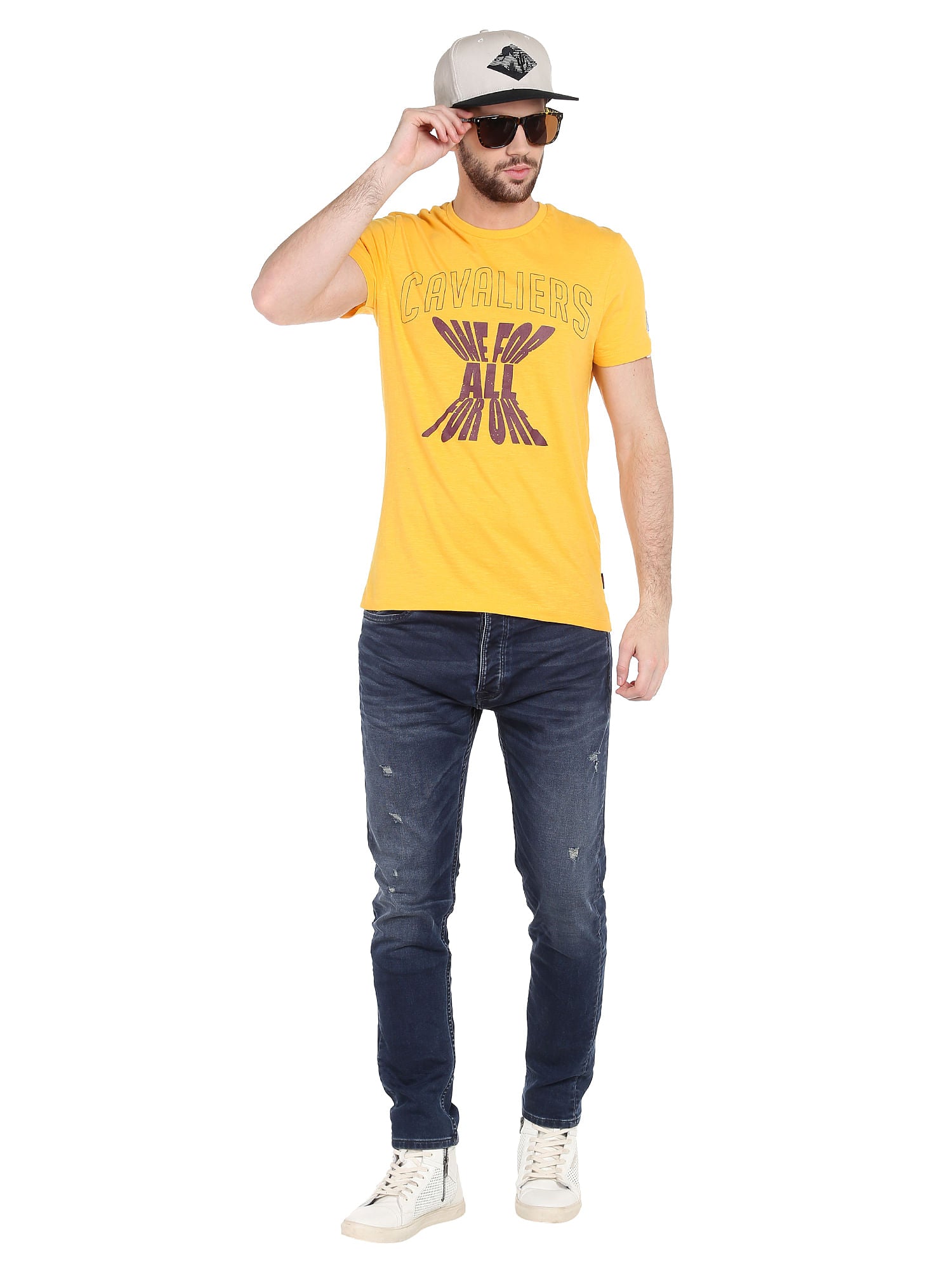 Cleveland Cavaliers Yellow Crew Neck Nba T-Shirt