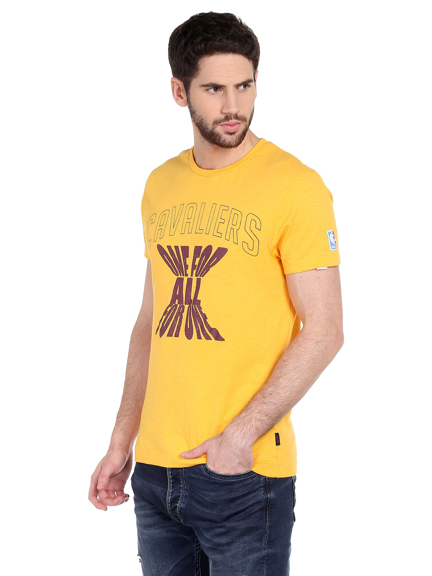 Cleveland Cavaliers Yellow Crew Neck Nba T-Shirt
