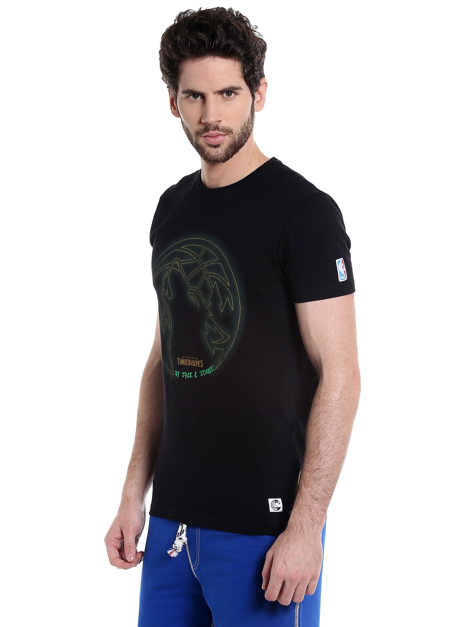Timberwolves Black Crew Neck Nba T-Shirt
