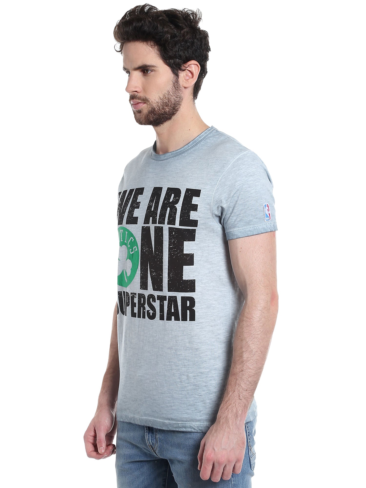 Boston Celtics Grey Crew Neck Nba T-Shirt