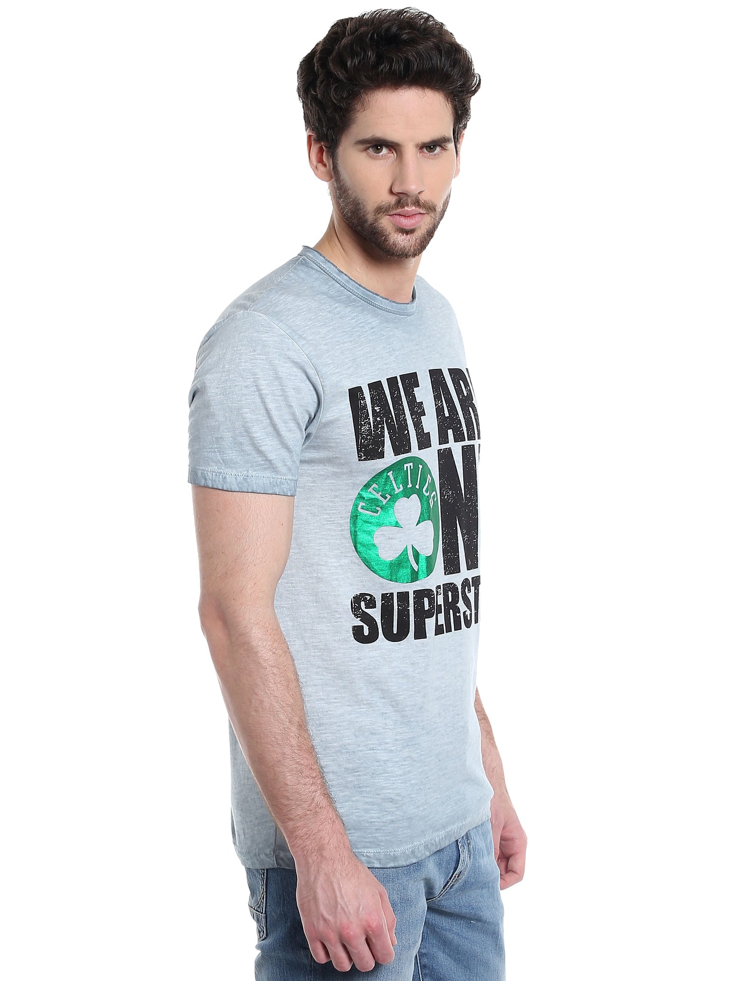 Boston Celtics Grey Crew Neck Nba T-Shirt