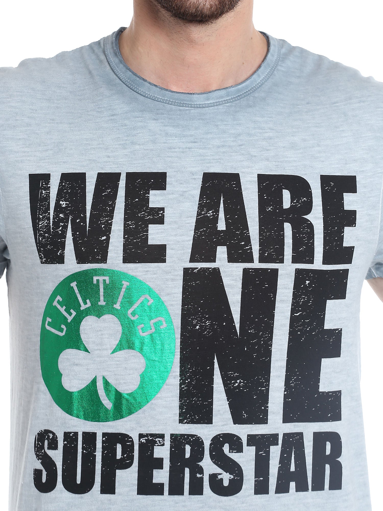 Boston Celtics Grey Crew Neck Nba T-Shirt